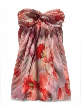 Pink Floral Flowy Mini Dress